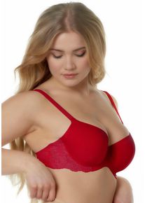 After Eden D-cup & up Damen T-Shirt-BH "LIV", AFTER EDEN D-CUP & UP, Gr. 85, rot, Obermaterial: 87% Nylon, 13% Elasthan, unifarben, Basic, BHs, mit zarten