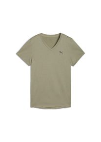 Puma Damen Trainingsshirt "TAD ESSENTIALS T-Shirt mit V-Ausschnitt Damen"lux army grün, Gr. S, Obermaterial: 100% Polyester, Shirts