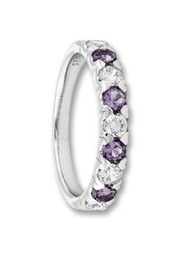ONE ELEMENT Damen Silberring "Zirkonia & Amethyst Ring aus 925 Silber", 56,mit Zirkonia, Silber 925 (Sterlingsilber), silber, Silber 925