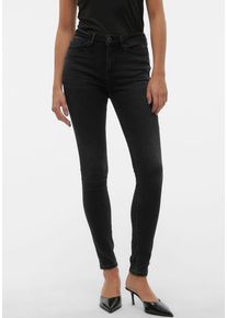 Véro Moda VERO MODA Damen Skinny-fit-Jeans "VMFLASH MR SKINNY JEANS LI111 NOOS", schwarz, modisch, Gr. M, unifarben, Denim/Jeans, Obermaterial: 65% Baumwolle,