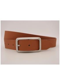 AnnaMatoni Damen Ledergürtel, braun, casual, Gr. 85, unifarben, Rindsleder, Gürtel, mit silberner Schließe
