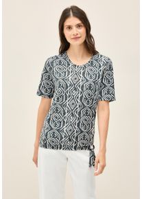 Cecil Damen Print-Shirtbalmy khaki, casual, Gr. S, bedruckt, Stoff, 65% Polyester, 35% Viskose, Shirts, mit Gummizug im Bund