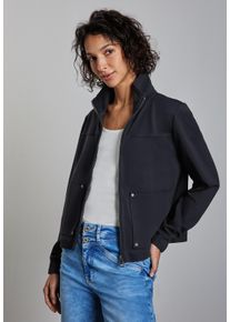 Street One Damen Kurzjacke, lila, casual, Gr. 46, unifarben, Stoff, 61% Viskose, 32% Polyamid, 7% Elasthan, Jacken, mit Stehkragen