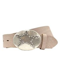 Damen Ledergürtel, beige, casual, Gr. 115, RETTUNGSRING BY SHOWROOM 019, Rindsleder, Gürtel
