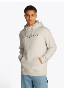 Tommy Jeans Herren Hoodie "TJM REG LINEAR LOGO HOODIE EXT", beige, casual, Gr. XL, meliert, Sweatware, Obermaterial: 80% Baumwolle, 20% Polyester,
