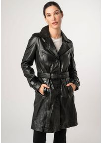 Mauritius Damen Ledermantel "MWLeonne", schwarz, modisch, Gr. XXXL, unifarben, Obermaterial: 100% Schafsleder. Futter: 100% Polyester. Ärmelfutter: