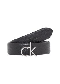 Calvin Klein Damen Ledergürtel "CK LOGO BUCKLE BELT 3.0_PBL", schwarz, casual, Gr. 80, unifarben, Büffelleder, Gürtel, mit Logoprägung als Schließe
