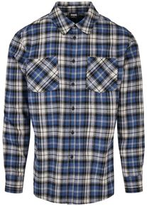 Urban Classics Herren Langarmhemd "Urban Classics Herren Checked Roots Shirt", blau, Gr. L, 100% Baumwolle, Hemden