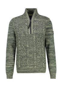 Lerros Herren Troyer, grün, casual, Gr. XL, Strukturmuster, Obermaterial: 60% Baumwolle, 40% Polyacryl, Pullover, mit Kabelstrickmuster
