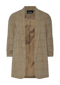 Pieces Damen Blusenblazer "PCBOSELLA 3/4 PRINTED BLAZER NOOS", braun, modisch, Gr. XL, bedruckt, Web, Obermaterial: 98% Polyester, 2% Elasthan,