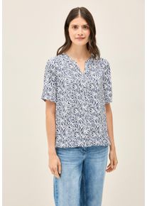 Cecil Damen Kurzarmbluse, weiß, casual, Gr. XL, bedruckt, Stoff, 100% Viskose, Blusen, aus softer Viskose