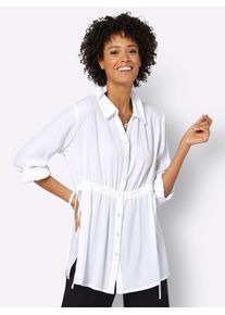 Casual Looks Damen Langarmbluse, beige, Gr. 38, unifarben, 100% Viskose, Blusen