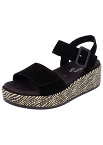 Remonte Damen Riemchensandale "Remonte Sandalen Leder", Gr. 37, schwarz, Leder, casual, Schuhe