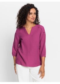 Inspirationen Damen Schlupfbluse, lila, Gr. 38, unifarben, 100% Baumwolle, Blusen