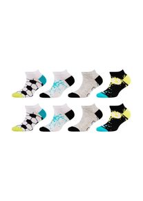 Camano Kinder Sneakersocken "Sneakersocken motiv 8er Pack", Gr. 35, blau, 69% Baumwolle 30% Polyamid 1% Elasthan, mehrfarbig, Socken