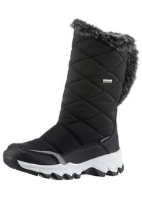 Kidsworld Kinder Snowboots "Randers", Gr. 39, schwarz, Nylon, Lederimitat, casual, Schuhe, Winterstiefel, Klettstiefel mit wasserabweisender
