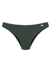 Damen Bikini-Hose "Nela", grün, Gr. 36, Copenhagen Studios, unifarben, strukturiert, Rippware, Recycling-Polyamid, Badehosen, in knapper Schnittform