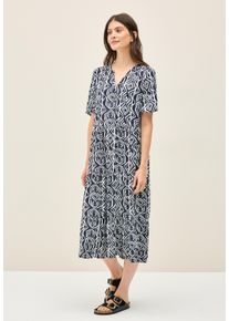 Cecil Damen Midikleid, blau, casual, Gr. M, bedruckt, Stoff, 100% Viskose, Kleider, mit allover Print