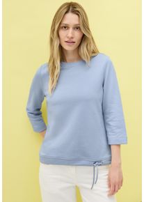 Cecil Damen Sweatshirt, blau, casual, Gr. M, unifarben, Sweatware, Obermaterial: 65% Baumwolle, 35% Polyester, Sweatshirts, mit elastischem Saum mit