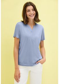 Cecil Damen T-Shirt, blau, casual, Gr. M, unifarben, Jersey, Obermaterial: 50% Baumwolle, 50% Modal, Shirts, im Tunika-Look