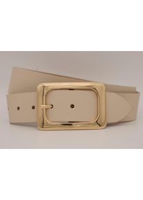 AnnaMatoni Damen Ledergürtel, beige, casual, Gr. 90, unifarben, Rindsleder, Gürtel, mit goldener Schließe