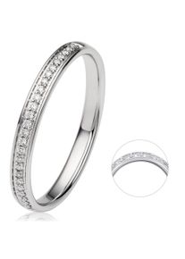 ONE ELEMENT Damen Diamantring "0.1 ct Diamant Brillant Memoire Ring aus 585 Weißgold", 50, Weißgold 585-Diamanten, silber, Weißgold 585, Diamanten,