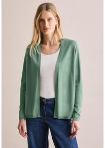 Cecil Damen Cardigan, grün, casual, Gr. XXL, unifarben, Web, 60% Baumwolle, 40% Viskose, Strickjacken, im soften Baumwoll-Mix