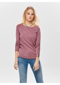 Only Damen Longpullover "ONLMILA LACY L/S LONG PULLOVER KNT NOOS", rosa, casual, Gr. XL, unifarben, Strick, Feinstrick, Obermaterial: 80% Viskose,