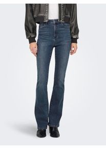 Only Damen Bootcut-Jeans "ONLMILA HW FLARED DNM BJ407 NOOS", blau, modisch, Gr. 27, Denim/Jeans, Obermaterial: 94% Baumwolle, 4% Polyester, 2%