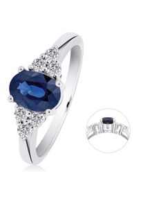 ONE ELEMENT Damen Diamantring "0,17 ct Diamant Brillant Safir Ring aus 585 Weißgold", 56,mit Diamant, Weißgold 585-Diamanten, silber, Weißgold 585,