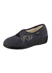 Fischer Damen Hausschuh, Gr. 37, grau, Textil, Schuhe