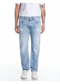 Replay Herren Straight-Jeans "DERYCK", blau, casual, Gr. 33, Denim/Jeans, Obermaterial: 100% Baumwolle, Jeans