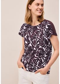 Cecil Damen Print-Shirt, rot, casual, Gr. XXL, bedruckt, Jersey, Obermaterial: 50% Baumwolle, 50% Modal, Shirts, mit Details in Ausbrenner-Optik