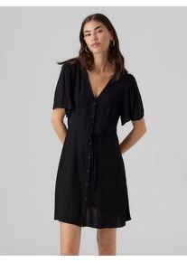 Véro Moda VERO MODA Damen Minikleid "VMALBA SS SHORT DRESS WVN NOOS", schwarz, modisch, Gr. M, Web, Obermaterial: 100% Viskose, Kleider