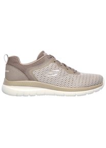 Skechers Damen Sneaker "BOUNTIFUL - QUICK PATH", Gr. 42, grau, Textil, Lederimitat, sportlich, Schuhe, Freizeitschuh, Halbschuh, Schnürschuh mit