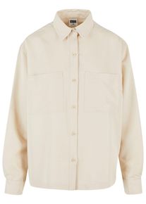 Urban Classics Damen Langarmhemd "Urban Classics Damen Ladies Oversized Twill Shirt", beige, Gr. L, unifarben, 68% Viskose, 32% Polyester, Hemden