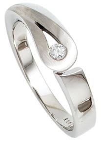 Jobo Damen Diamantring, 54, P1 = bei 10-facher Vergrößerung erkennbare Einschlüsse, Silber 925 (Sterlingsilber)-Diamanten, silber, Silber 925