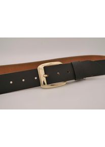 AnnaMatoni Damen Ledergürtel, schwarz, casual, Gr. 110, unifarben, Rindsleder, Gürtel, mit goldener Schließe