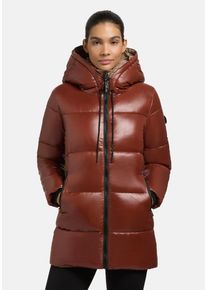 Khujo Damen Kurzmantel "Grana-YM", braun, modisch, Gr. XL, Obermaterial: 100% Nylon, Futter: 100% Nylon, Wattierung: 100% Polyester, Mäntel,