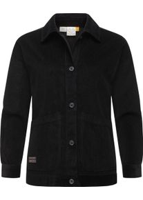 Ragwear Damen Cordjacke "Ennea", schwarz, modisch, Gr. XL, Obermaterial: 100% Baumwolle, Jacken, Leichte Damen Übergangsjacke aus Kord