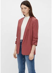 Pieces Damen Blusenblazer "PCBOSELLA 3/4 BLAZER NOOS", beige, casual, Gr. L, unifarben, Web, Obermaterial: 79% Polyester, 16% Viskose, 5% Elasthan,