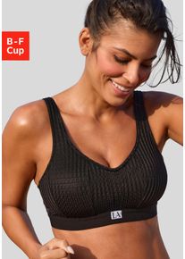 active by Lascana LASCANA ACTIVE Damen Sport-BH, Gr. 90, schwarz, Netz, Obermaterial: 74% Polyamid, 14% Elasthan, 12% Polyester (COOLMAX), sportlich, BHs, für