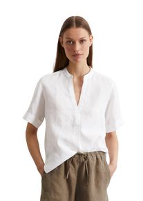 Marc O'Polo MARC O'POLO Damen Kurzarmbluse, weiß, modisch, Gr. 44, Web, Obermaterial: 100% Leinen, Blusen, reiner Leinen, Rückenpasse mit gerafftem Faltendetail,