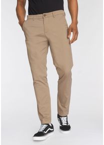 Jack & Jones JACK & JONES Herren Chinohose "MARCO DAVE", beige, modisch, Gr. 32, unifarben, washed, Twill, Web, Obermaterial: 98% Baumwolle, 2% Elasthan, Hosen