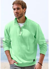 John Devin Herren Sweatshirt, grün, casual, Gr. S, unifarben, angeraute Sweatware, Obermaterial: 60% Baumwolle, 40% Polyester, Sweatshirts, Langarm,