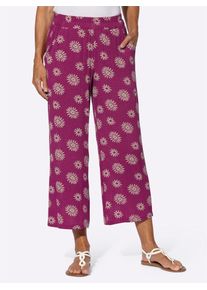 Inspirationen Damen Webhose, lila, Gr. 36, gemustert, mehrfarbig, 100% Viskose, Hosen