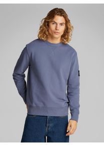 Herren Sweatshirt "BADGE CREW NECK", grau, casual, Gr. L, Calvin Klein Jeans, Sweatware, Obermaterial: 100% Baumwolle, Sweatshirts, mit Logopatch
