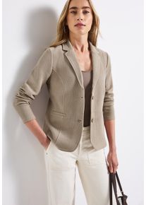 Street One Damen Jackenblazermorning beige, casual, Gr. 40, unifarben, Web, Obermaterial: 55% Baumwolle, 40% Polyester, 5% Elasthan, Blazer, mit