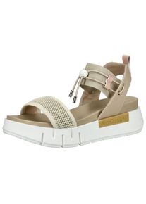 Nero Giardini Damen Riemchensandale "Nero Giardini Sandalen Lederimitat/Textil", Gr. 38, braun, Lederimitat, Textil, casual, Schuhe