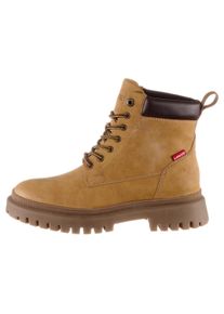 Levi's LEVI'S Damen Schnürboots "Lennox", Gr. 39, beige, Lederimitat, casual, Schuhe, Blockabsatz, Schnürstiefelette, Boots, gepolsterter Schaftrand